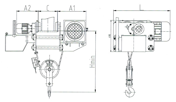 NH elcectric low headroom hoist
