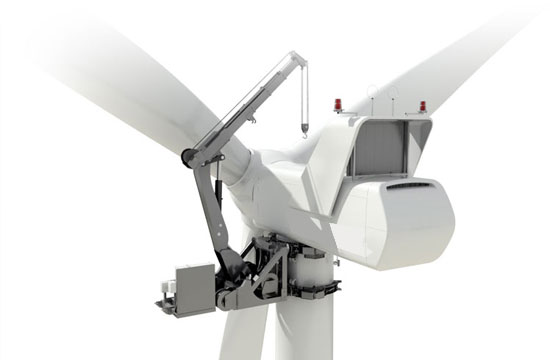 wind turbine crane maintenance work