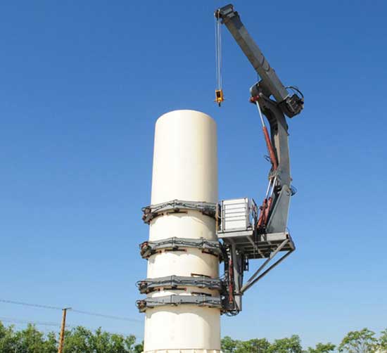 wind turbine crane working